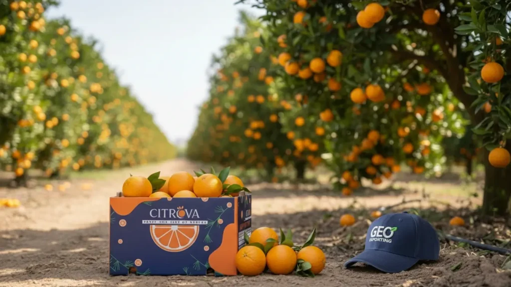 Egyptian Valencia Oranges Exporter loading 15kg Telescopic Cartons for export